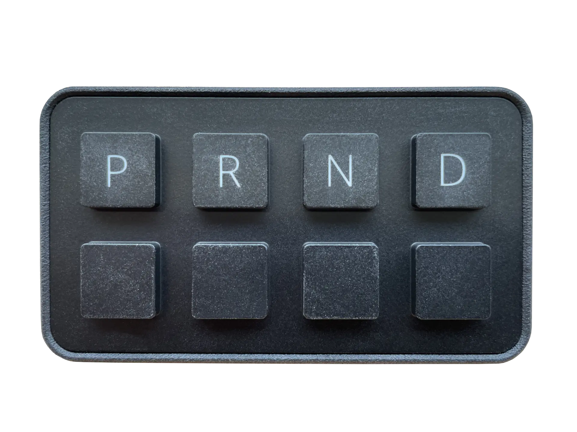 Eight-button electric gear selector control pad with park, reverse, neutral and drive buttons