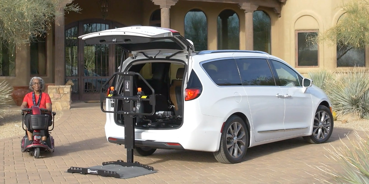 BraunAbility Joey Lift wheelchair and scooter loading platform fitted to the rear of a vehicle