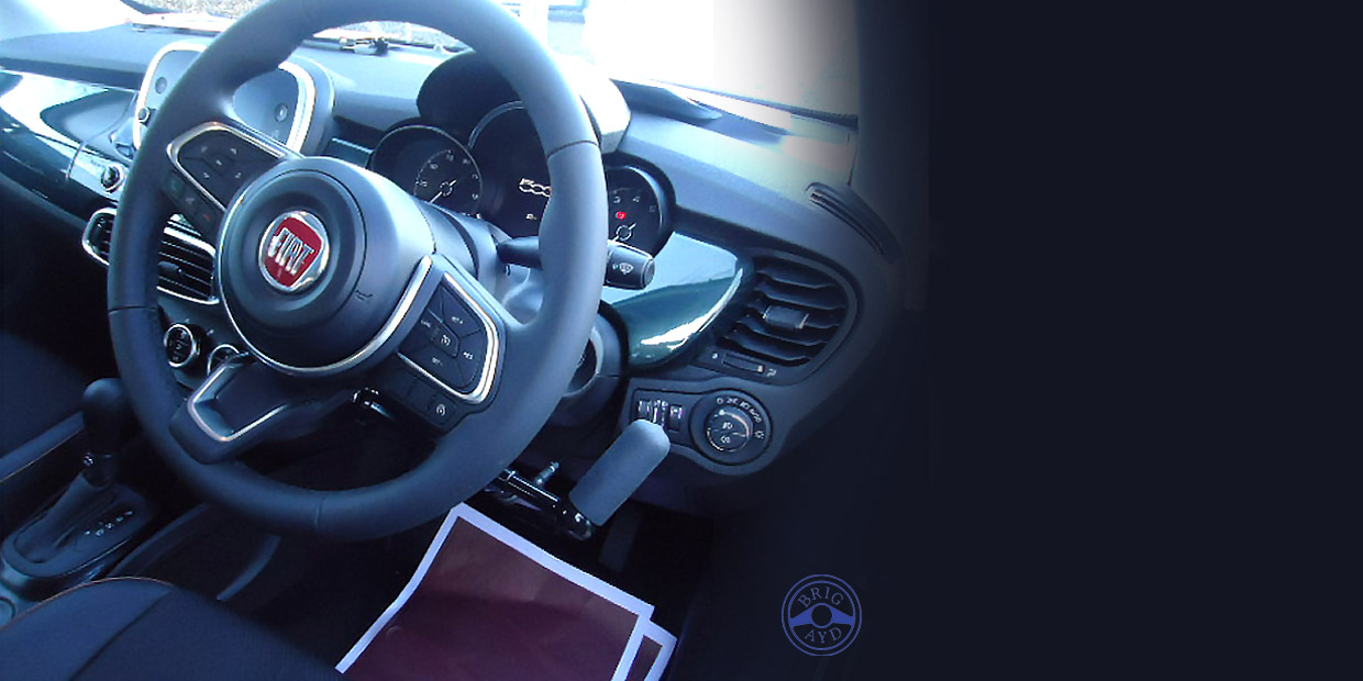 Push-pull hand controls fitted to a car