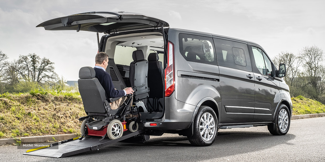 Wheelchair accessible Ford Tourneo Custom with rear wheelchair access