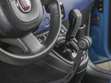 Handytech vertical brake lever fitted beside a steering column