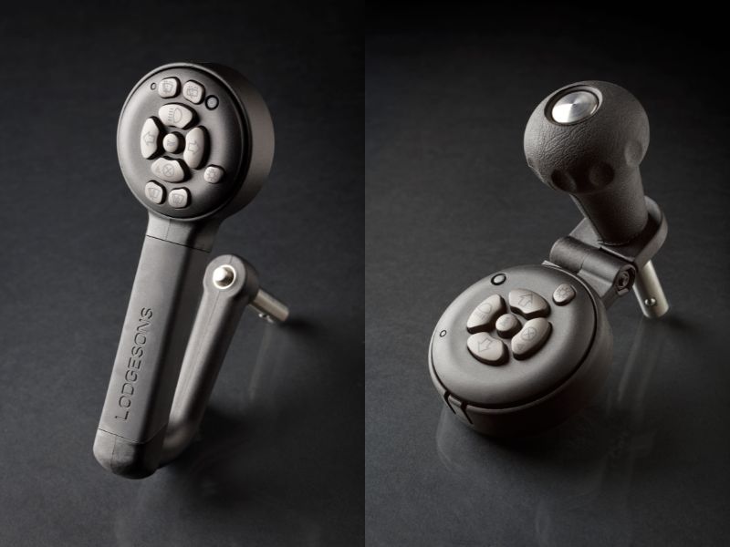 Lodgesons R200 keypad control mounted on a steering ball grip